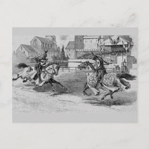 middeleeuwse ridders steekspel Briefkaart