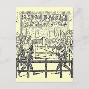 middeleeuwse ridders steekspel Briefkaart