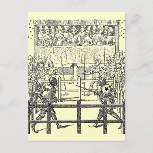 middeleeuwse ridders steekspel Briefkaart (Voorkant)