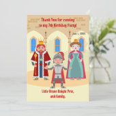 Middeleeuwse Ridders Toernooi Jongen Verjaardagsfe Bedankkaart (Staand voorkant)