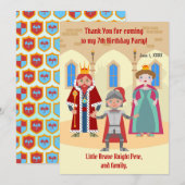 Middeleeuwse Ridders Toernooi Jongen Verjaardagsfe Bedankkaart (Voorkant / Achterkant)