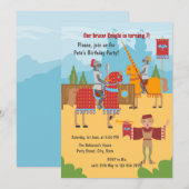 Middeleeuwse Ridders Toernooi Jongen Verjaardagsfe Kaart (Voorkant / Achterkant)