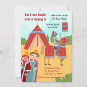 Middeleeuwse Ridders Toernooi Jongen Verjaardagsfe Kaart (Voorkant)