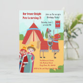 Middeleeuwse Ridders Toernooi Jongen Verjaardagsfe Kaart (Staand voorkant)