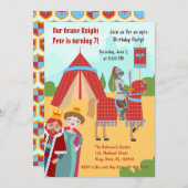 Middeleeuwse Ridders Toernooi Jongen Verjaardagsfe Kaart (Voorkant / Achterkant)