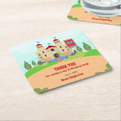 Middeleeuwse Ridders Toernooi Jongen Verjaardagsfe Kartonnen Onderzetters (Schuin)