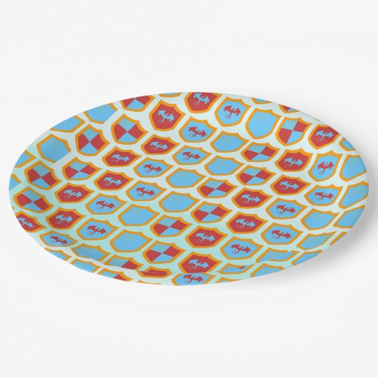 Middeleeuwse Ridders Toernooi Jongen Verjaardagsfe Papieren Bordje (Gekanteld)