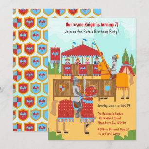Middeleeuwse Ridders Toernooi Jongens Verjaardagsf Kaart