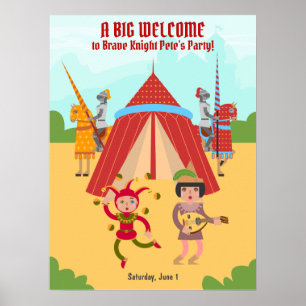 Middeleeuwse Ridders Tornooi Verjaardagsfeest Poster