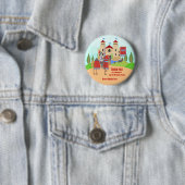 Middeleeuwse Ridders Tornooi Verjaardagsfeest Ronde Button 5,7 Cm (In situ)