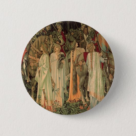 Middeleeuwse Ridders van de Ronde Tafel Button 5,7 Cm (Voorkant)