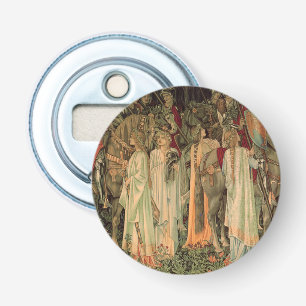 Middeleeuwse Ridders van de Ronde Tafel Button Flesopener