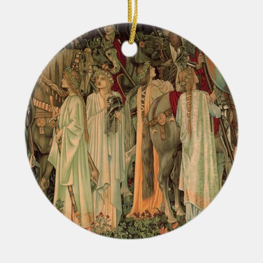Middeleeuwse Ridders van de Ronde Tafel Keramisch Ornament (Voorkant)