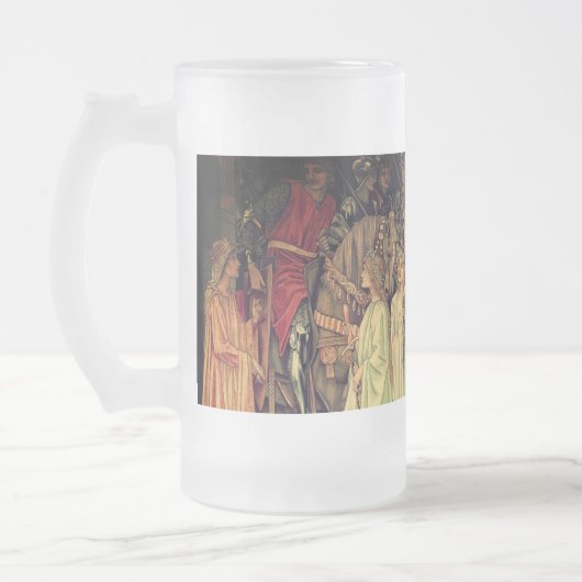 Middeleeuwse Ridders van de Ronde Tafel Matglas Bierpul (Links)