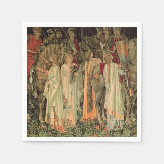 Middeleeuwse Ridders van de Ronde Tafel Servet (Voorkant)