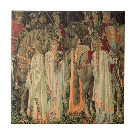 Middeleeuwse Ridders van de Ronde Tafel Tegeltje (Voorkant)