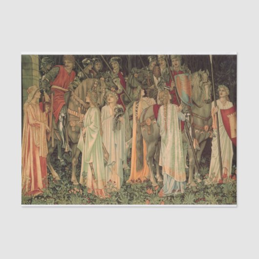 Middeleeuwse Ridders van de Ronde Tafel Tissuepapier (Voorkant)