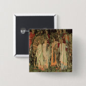 Middeleeuwse Ridders van de Ronde Tafel Vierkante Button 5,1 Cm (Voorkant /achterkant)