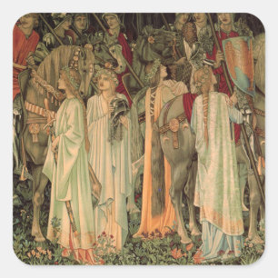 Middeleeuwse Ridders van de Ronde Tafel Vierkante Sticker