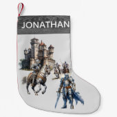 Middeleeuwse ridders Waterverf Kleine Kerstsok (Voorkant)