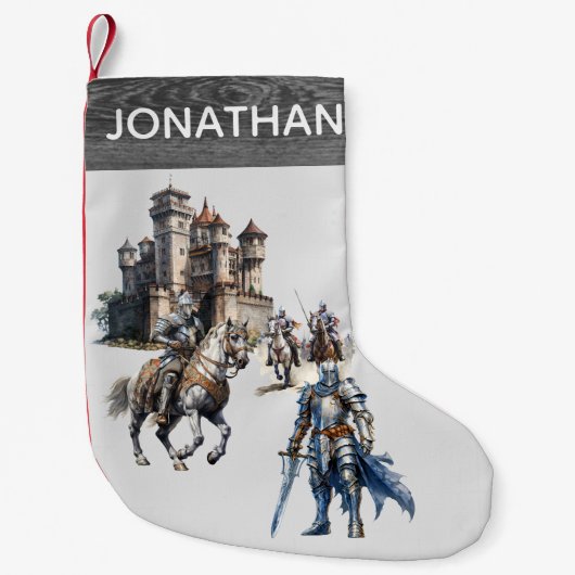 Middeleeuwse ridders Waterverf Kleine Kerstsok (Voorkant)