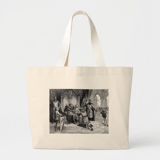 Middeleeuwse Riddertas Grote Tote Bag (Voorkant)
