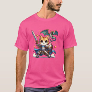 Middeleeuwse Ridderuitrusting Kat Draak Jager Ren T-shirt