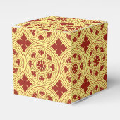 middeleeuwse romaanse rode gele rozet bloem bedankdoosjes (Voorkant Zijde)