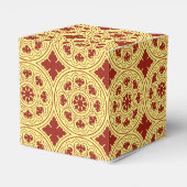 middeleeuwse romaanse rode gele rozet bloem bedankdoosjes (Achterkant)