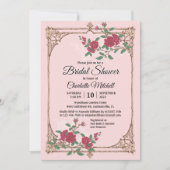 Middeleeuwse Romantiek met Houten Frame Bruidsdouc Kaart (Voorkant)