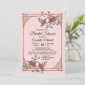 Middeleeuwse Romantiek met Houten Frame Bruidsdouc Kaart (Staand voorkant)