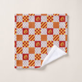 Middeleeuwse Rood Geel Magische Fantasie Heraldisc Bad Handdoek (Wasdoekje)