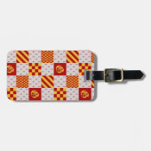 Middeleeuwse Rood Geel Magische Fantasie Heraldisc Bagagelabel (Voorkant horizontaal)