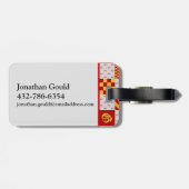 Middeleeuwse Rood Geel Magische Fantasie Heraldisc Bagagelabel (Achterkant horizontaal)