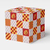 Middeleeuwse Rood Geel Magische Fantasie Heraldisc Bedankdoosjes (Voorkant Zijde)