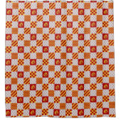 Middeleeuwse Rood Geel Magische Fantasie Heraldisc Douchegordijn (Voorkant)