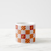 Middeleeuwse Rood Geel Magische Fantasie Heraldisc Espresso Kop (Voorkant)