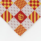 Middeleeuwse Rood Geel Magische Fantasie Heraldisc Fleece Deken (Hoek)