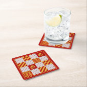 Middeleeuwse Rood Geel Magische Fantasie Heraldisc Kartonnen Onderzetters (Insitu)