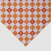 Middeleeuwse Rood Geel Magische Fantasie Heraldisc Tissuepapier (Detail)