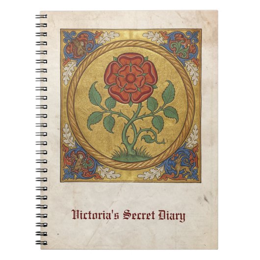 Middeleeuwse Roos Botanisch Manuscript Notitieboek (Voorkant)