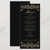 Middeleeuwse Royal Rozen Zwaard Bruiloft Menu (Voorkant / Achterkant)