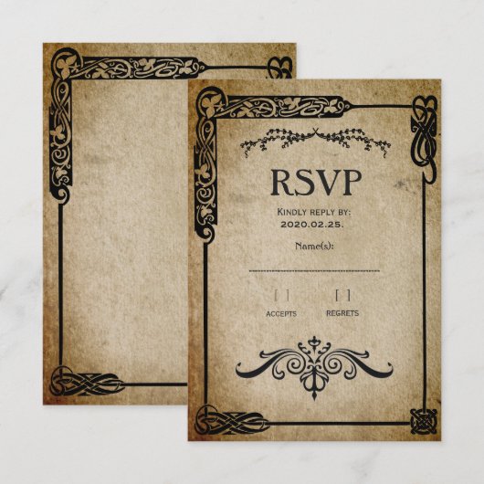 Middeleeuwse RSVP (Voorkant / Achterkant)