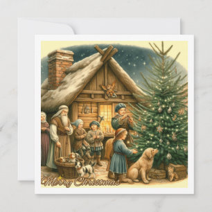 Middeleeuwse Rustieke Kerstkaart