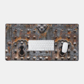 Middeleeuwse Rustieke Trunk Iron Print Desk Mat (Keyboard & Muis)