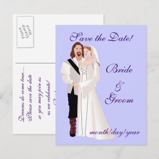 Middeleeuwse Save the Date! Aankondigingskaart (Voorkant / Achterkant)