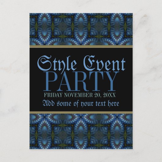 Middeleeuwse schaduwen Pattern Party Nodig Post Ka Uitnodiging Briefkaart (Voorkant)
