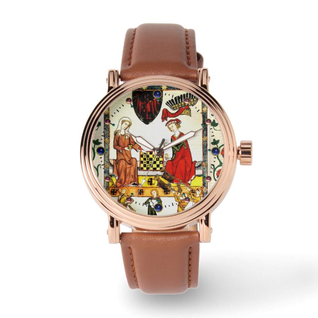 MIDDELEEUWSE SCHAKERS IN DE RECHTBANK HORLOGE (Voorkant)