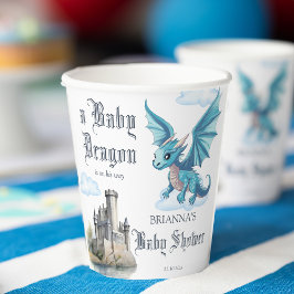 Middeleeuwse schattige baby dragon baby shower mon papieren bekers