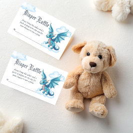 Middeleeuwse schattige dragon baby shower luierver informatiekaartje